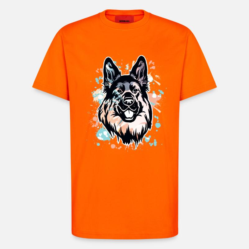 Deutscher Schäferhund - T-Shirt - made by SPREAD - SUNSET ORANGE