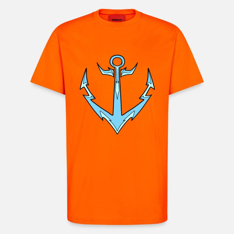 Anchor light blue - T-Shirt - made by SPREAD - SUNSET ORANGE