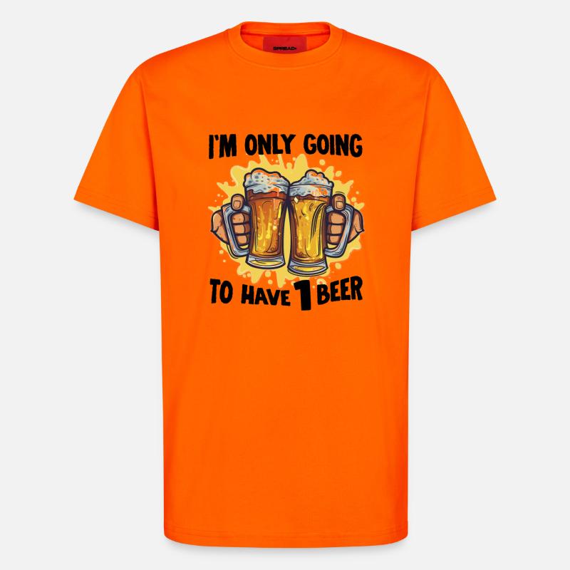 Drinking Biertrinker Bierliebhaber Biershirt - T-Shirt - made by SPREAD - SUNSET ORANGE