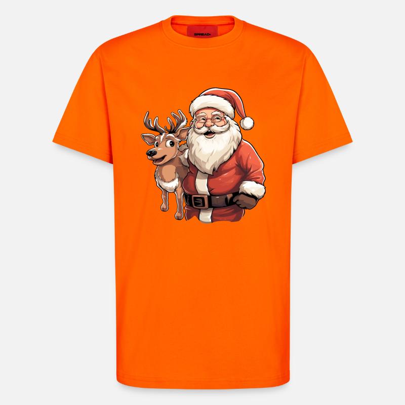 Weihnachtsmann mit renntier - T-Shirt - made by SPREAD - SUNSET ORANGE