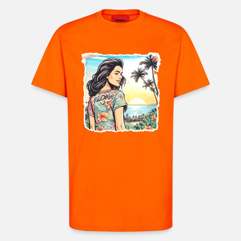 Aloha Mädchen - T-Shirt - made by SPREAD - SUNSET ORANGE