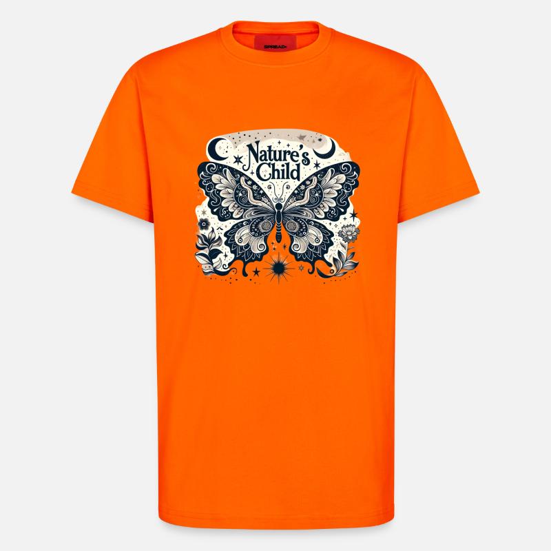 Nature's Child Schmetterling Muster - T-Shirt - made by SPREAD - SUNSET ORANGE
