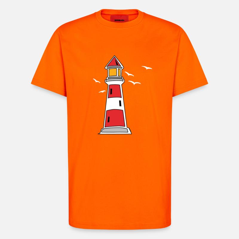 Leuchtturm See Küste maritim - T-Shirt - made by SPREAD - SUNSET ORANGE