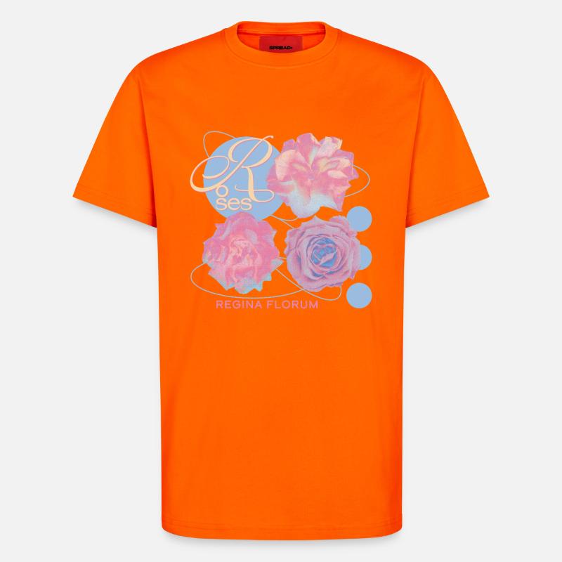 Regina Florum – Ausgefallenes Rosendesign - T-Shirt - made by SPREAD - SUNSET ORANGE