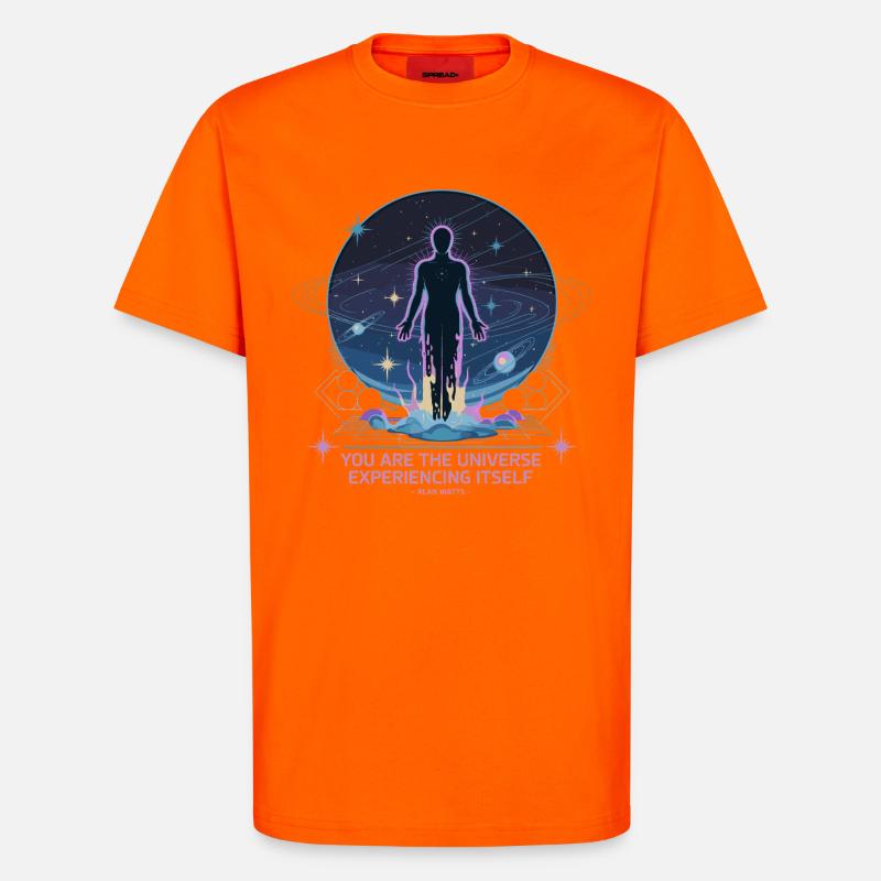 Être céleste | Alan Watts Citation Conception - T-shirt bio décontracté fabriqué en UE - SUNSET ORANGE
