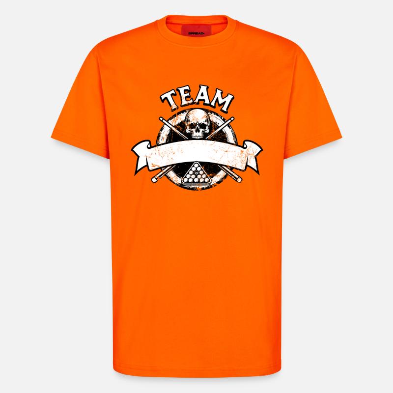 Eight Ball, Billardkugel, Billard Team Geschenk - T-Shirt - made by SPREAD - SUNSET ORANGE