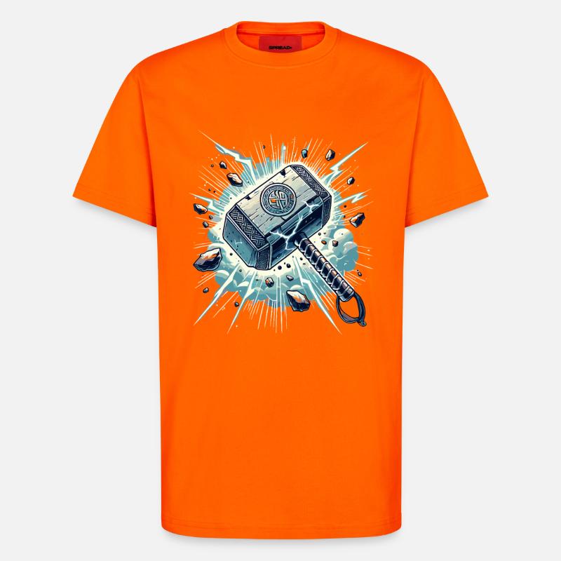 Mjölnir Kraftschlag Illustration - T-Shirt - made by SPREAD - SUNSET ORANGE