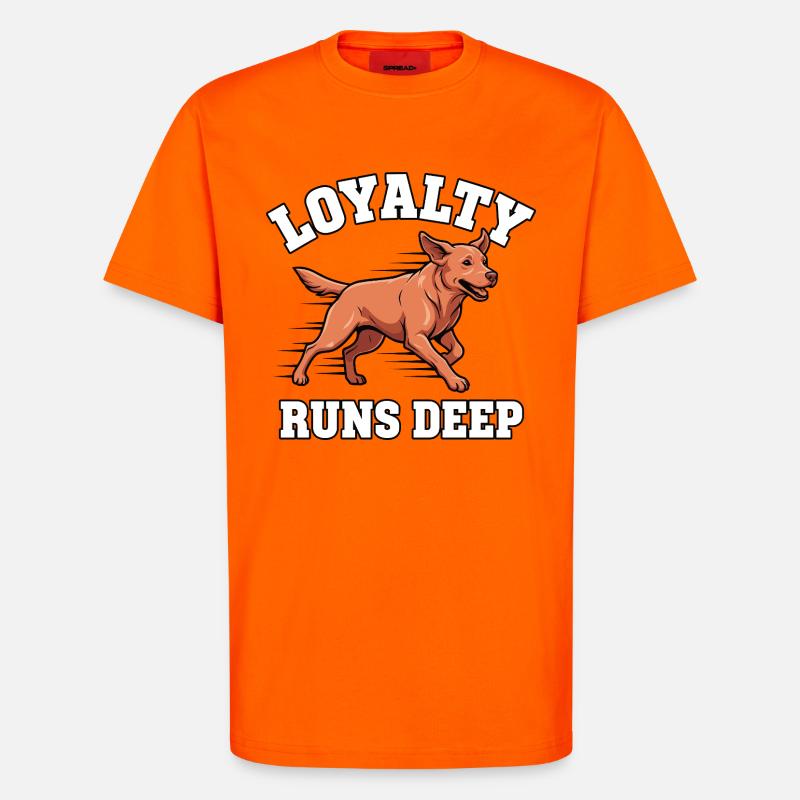 Loyalty runs deep – Foxred Labrador - T-Shirt - made by SPREAD - SUNSET ORANGE