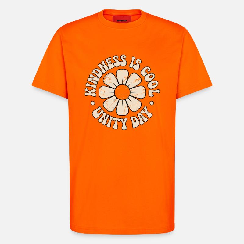Freundlichkeit Einheit Blumen Postive Botschaft - T-Shirt - made by SPREAD - SUNSET ORANGE