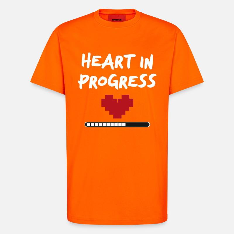 HEART IN PROGRESS Statement - T-Shirt - made by SPREAD - SUNSET ORANGE