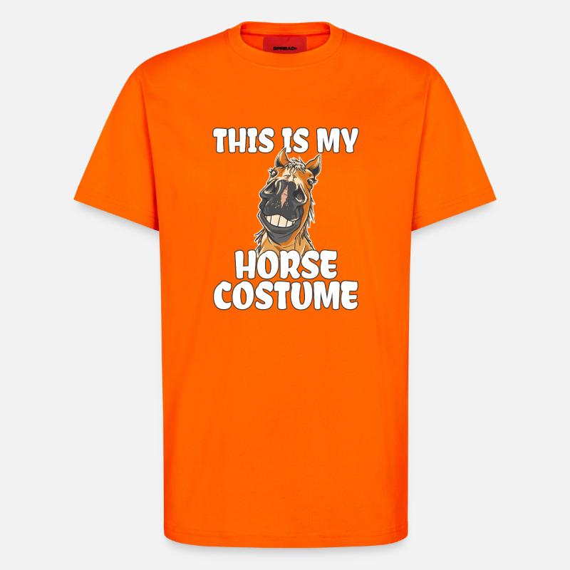 Grinsendes Pferd Pferde Kostüm Pferdekostüm - T-Shirt - made by SPREAD - SUNSET ORANGE