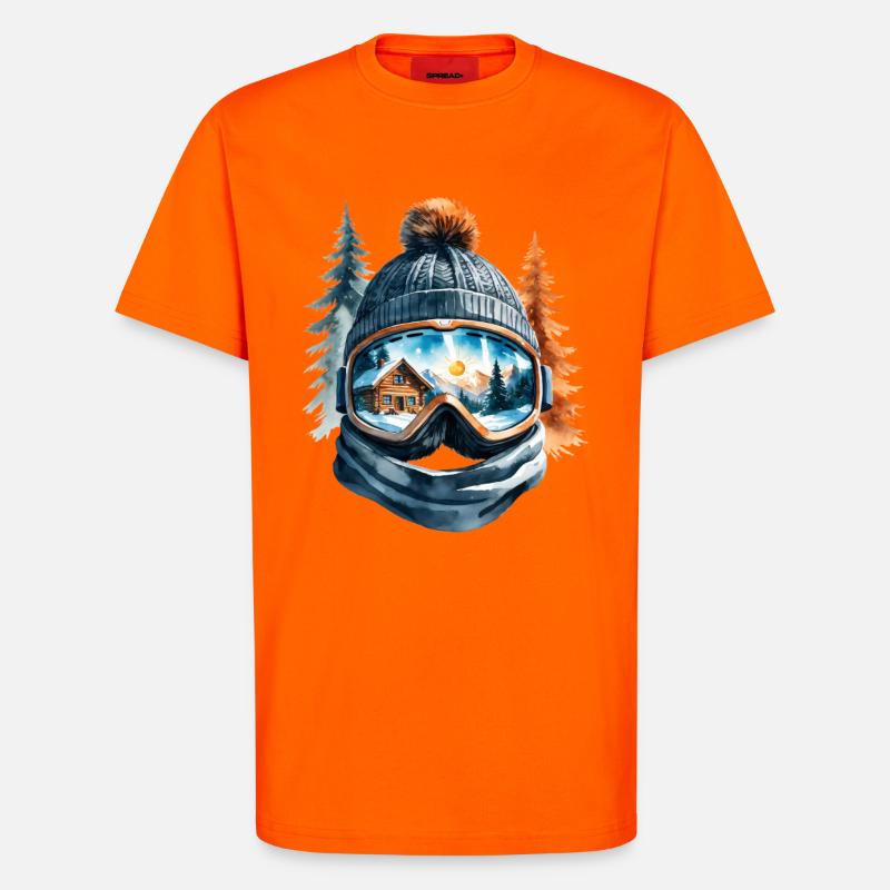 Winter Landscape Reflection Goggles - T-Shirt - made by SPREAD - SUNSET ORANGE