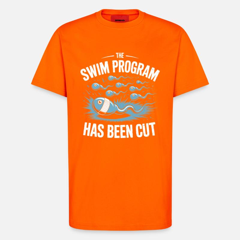 Le programme de natation est terminé - T-shirt bio décontracté fabriqué en UE - SUNSET ORANGE