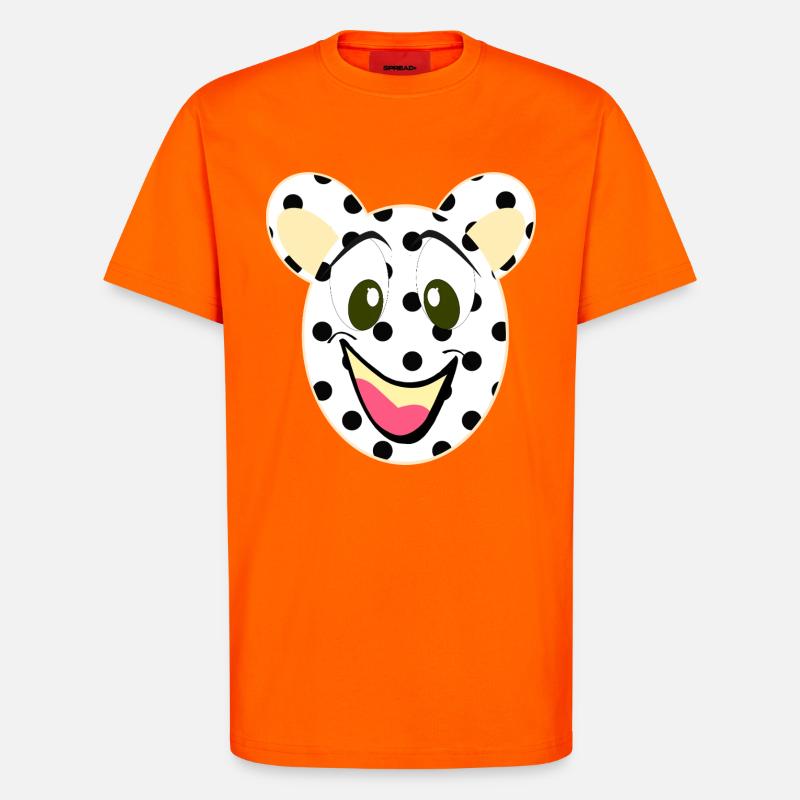 Bear Laughing Face with Dots - T-Shirt - made by SPREAD - SUNSET ORANGE