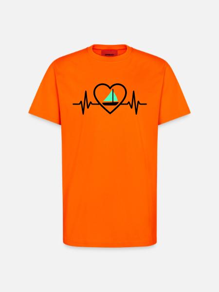Heart Sailing – Passion Boat - T-Shirt - made by SPREAD - SUNSET ORANGE