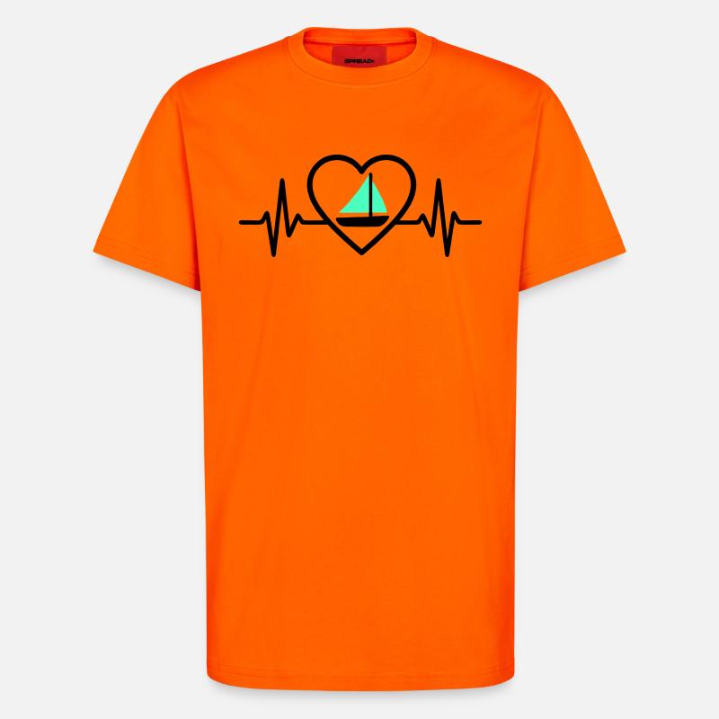 Heart Sailing – Passion Boat - T-Shirt - made by SPREAD - SUNSET ORANGE
