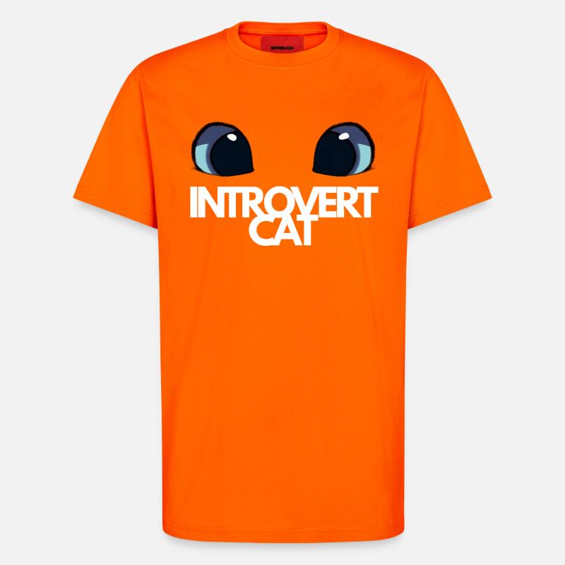 Introvert Cat Blue Eyes - T-Shirt - made by SPREAD - SUNSET ORANGE