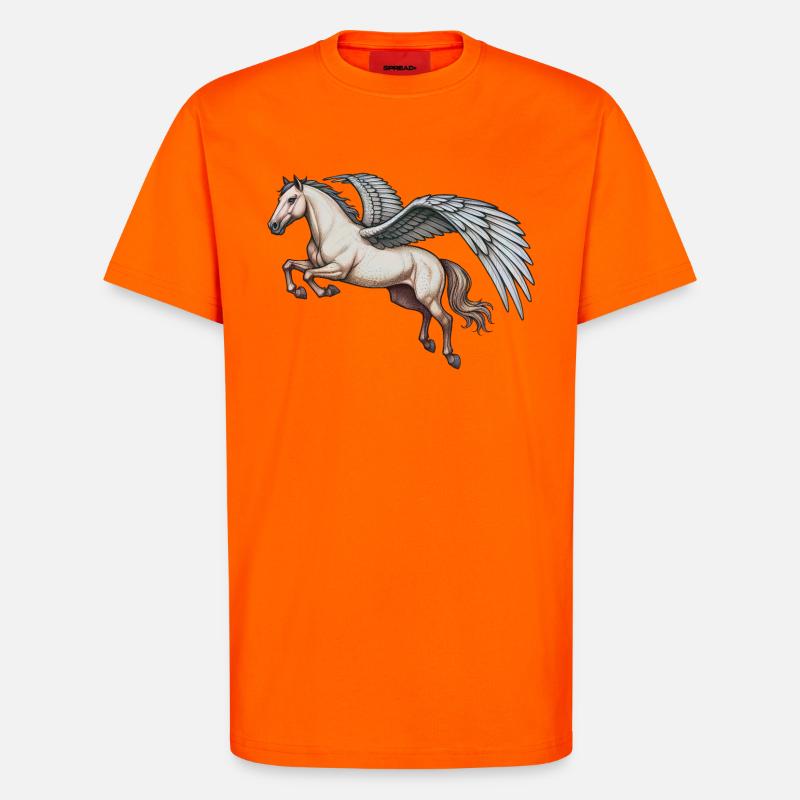 PEGASUS - dyr - Organic Relaxed T-skjorte produsert i EU - SUNSET ORANGE