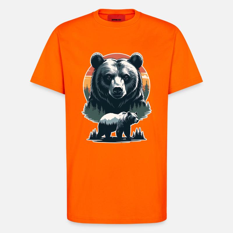 Forest bear at sunset - T-Shirt - made by SPREAD - SUNSET ORANGE