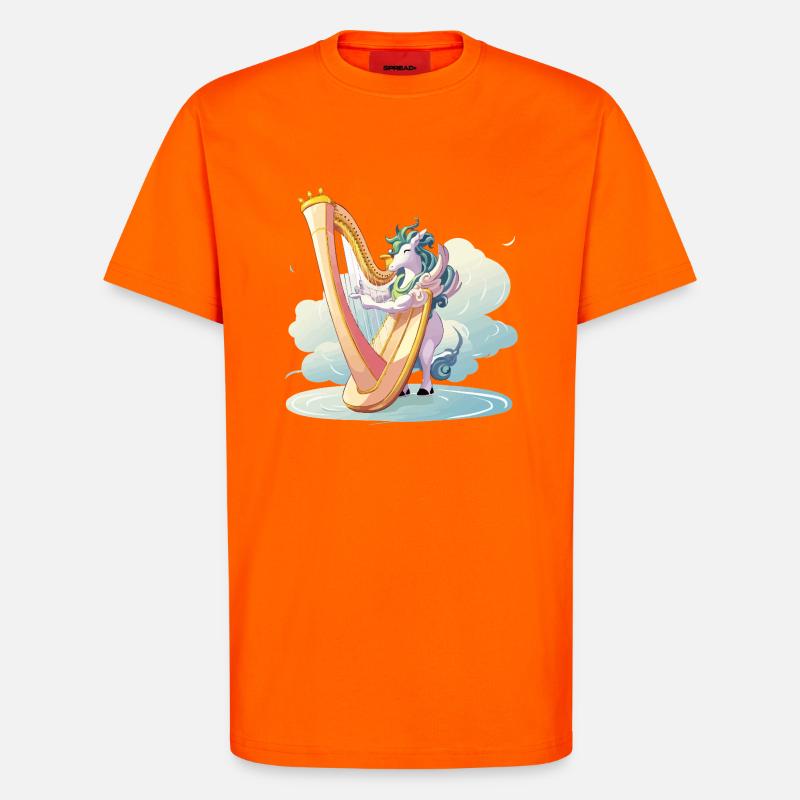 Harfentier auf Wolken - T-Shirt - made by SPREAD - SUNSET ORANGE