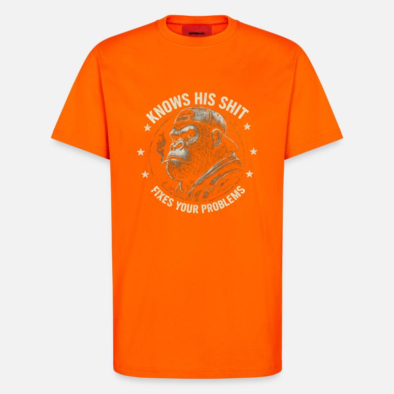 Gorilla Fixer: Problem-Solver Attitude - T-Shirt - made by SPREAD - SUNSET ORANGE