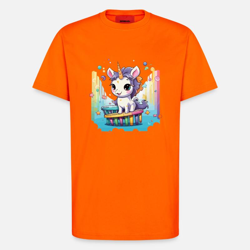 Pastel uni on rainbow slide - T-Shirt - made by SPREAD - SUNSET ORANGE