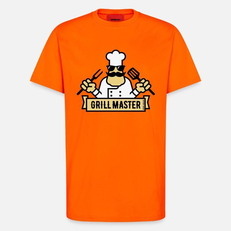 Grill Master (Grill / Barbecue / BBQ / 3C) - T-shirt bio décontracté fabriqué en UE - SUNSET ORANGE