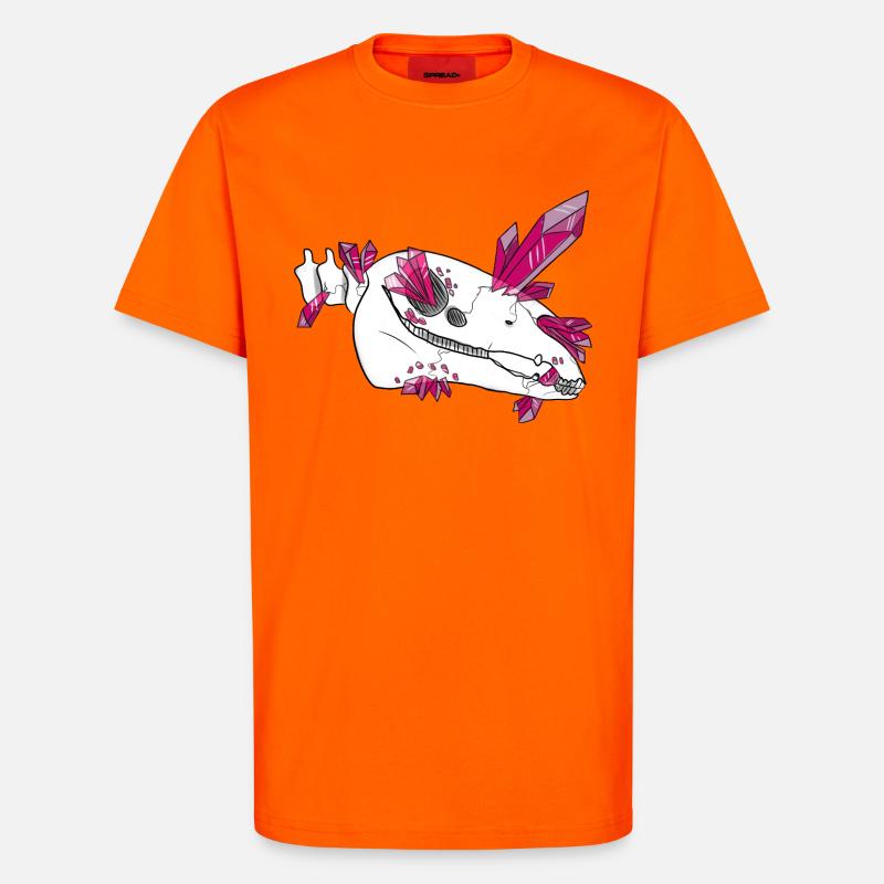 Kristallschädel - Pferd (von Leni Riosa) - T-Shirt - made by SPREAD - SUNSET ORANGE