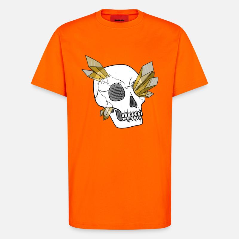 Kristallschädel - Mensch (von Leni Riosa) - T-Shirt - made by SPREAD - SUNSET ORANGE