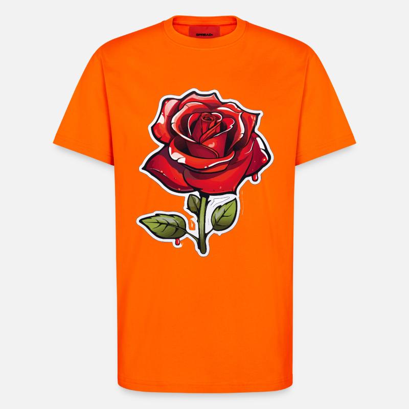 Rote Rose im Comics-Stil - T-Shirt - made by SPREAD - SUNSET ORANGE