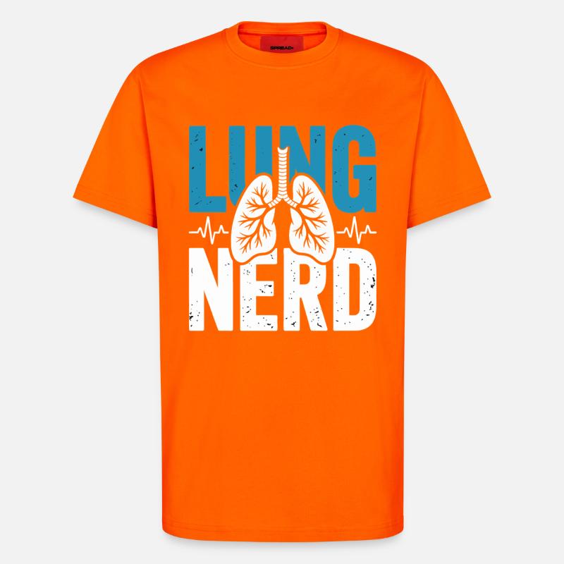 Lung Nerd Lung Lover Shirt - T-Shirt - made by SPREAD - SUNSET ORANGE