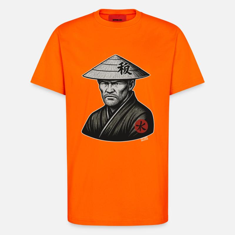 Rice Hat Samurai Warrior - T-Shirt - made by SPREAD - SUNSET ORANGE