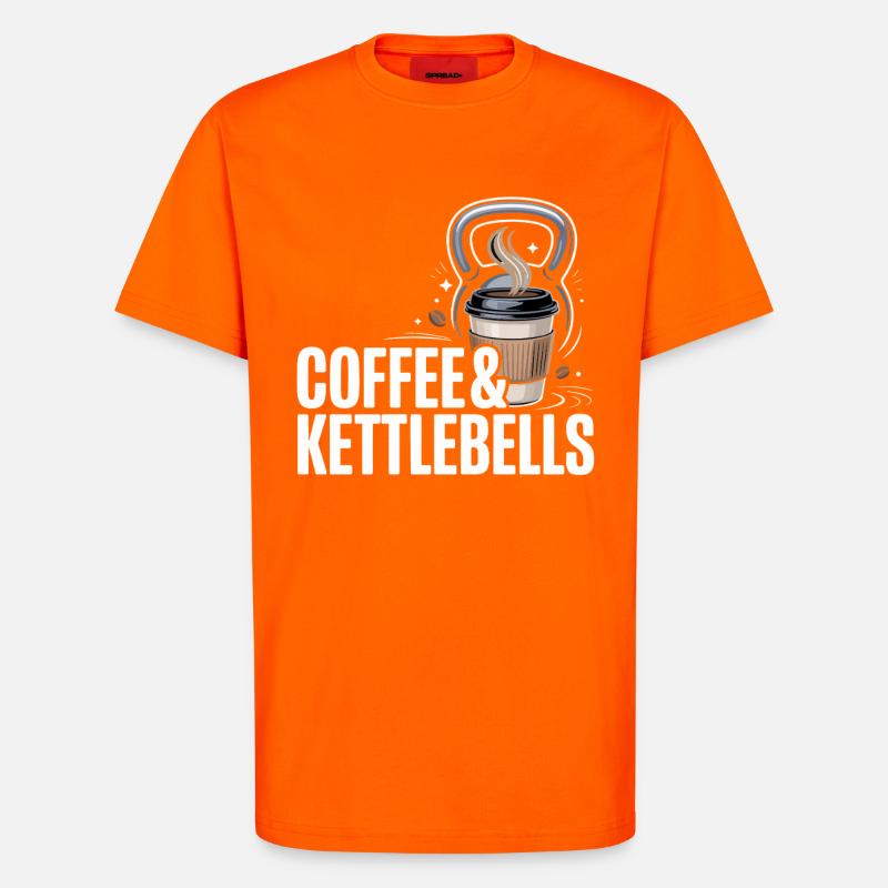 Kaffee & Kettlebells Duo - T-Shirt - made by SPREAD - SUNSET ORANGE