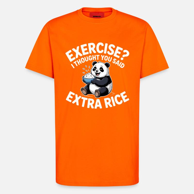 Panda mit Reis-Witz - T-Shirt - made by SPREAD - SUNSET ORANGE