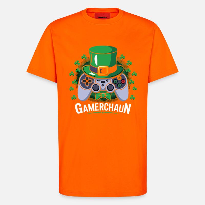 GameChaun Leprechaun Controller Motif - T-Shirt - made by SPREAD - SUNSET ORANGE