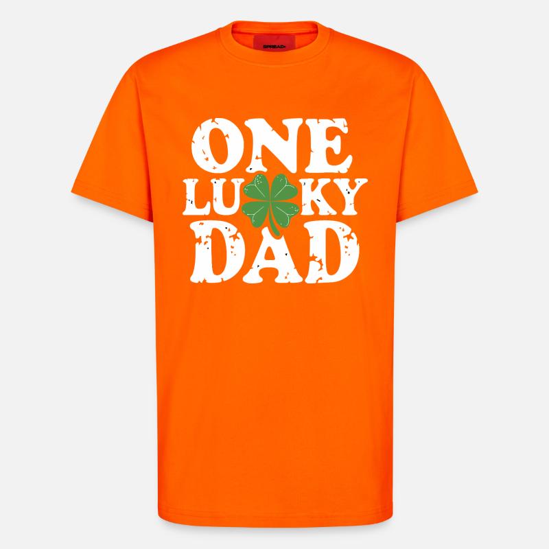 One Lucky Dad Kleeblatt - T-Shirt - made by SPREAD - SUNSET ORANGE