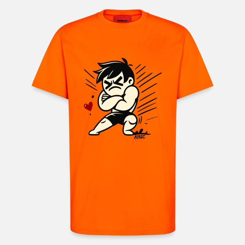 Comic Figur mit verschränkten Armen - T-Shirt - made by SPREAD - SUNSET ORANGE