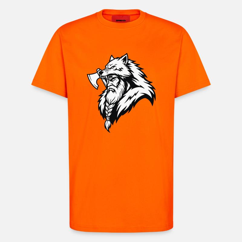 Wikinger-Ulfhednar-Krieger-Wolf-Berserker-Maskottchen - T-Shirt - made by SPREAD - SUNSET ORANGE