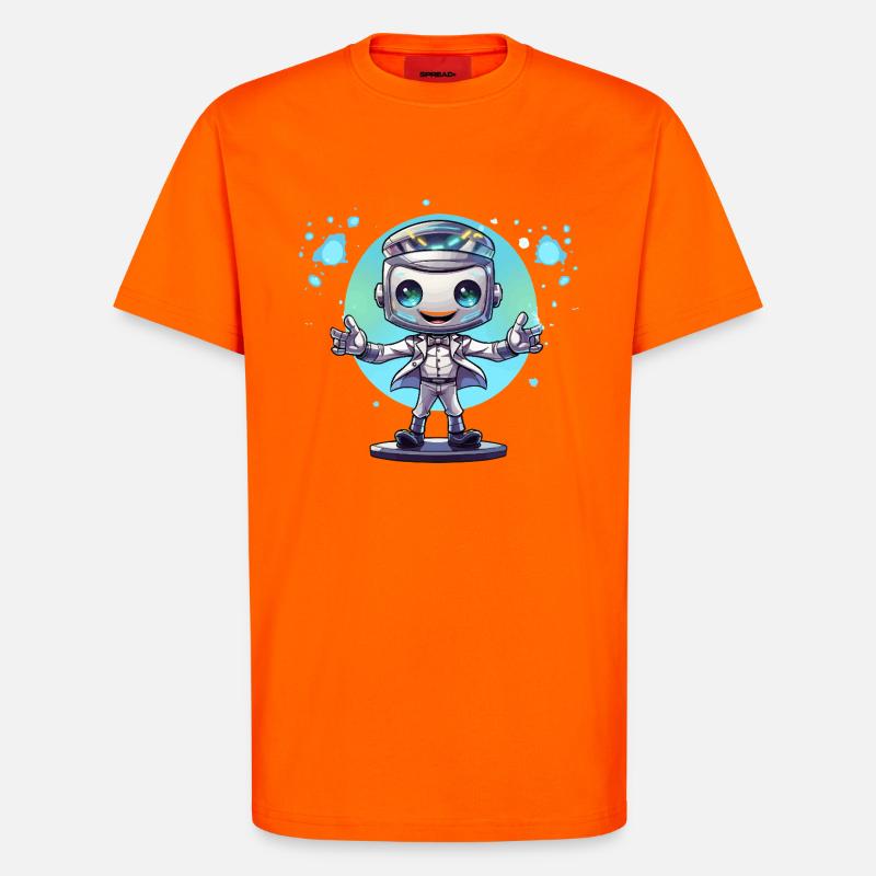 Small space robot in a suit - T-Shirt - made by SPREAD - SUNSET ORANGE