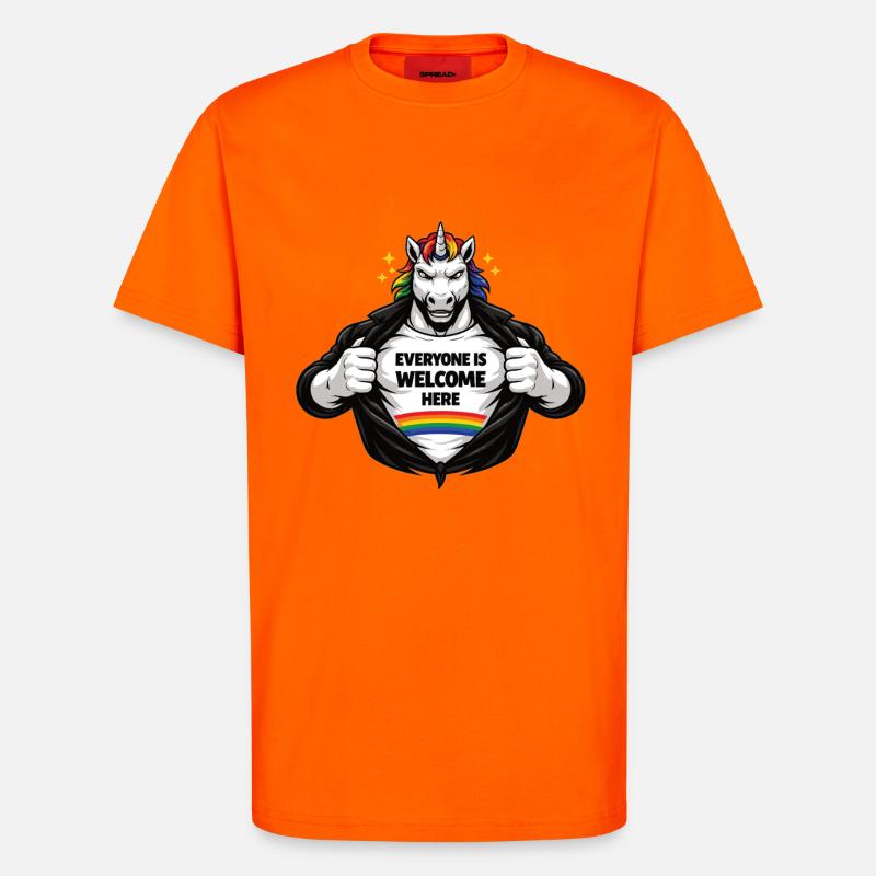 Vielfalt & Respekt Regenbogen Statement Design - T-Shirt - made by SPREAD - SUNSET ORANGE