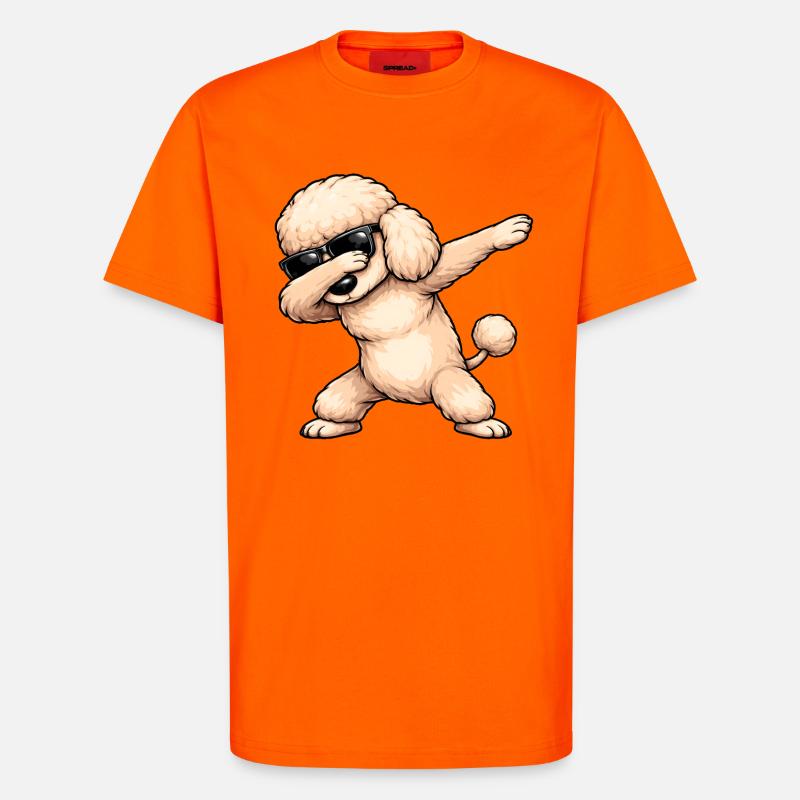 Dabbing Pudel - T-Shirt - made by SPREAD - SUNSET ORANGE