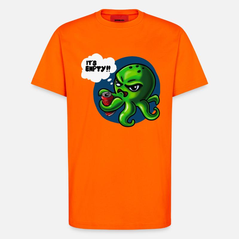 Grumpy Kraken - T-Shirt - made by SPREAD - SUNSET ORANGE