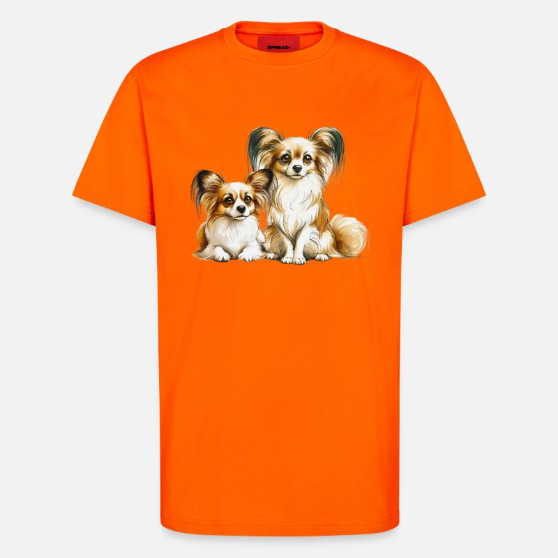 Papillon Hunde - T-Shirt - made by SPREAD - SUNSET ORANGE