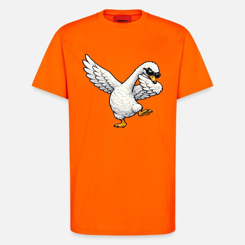 Dabbing Schwan - T-Shirt - made by SPREAD - SUNSET ORANGE