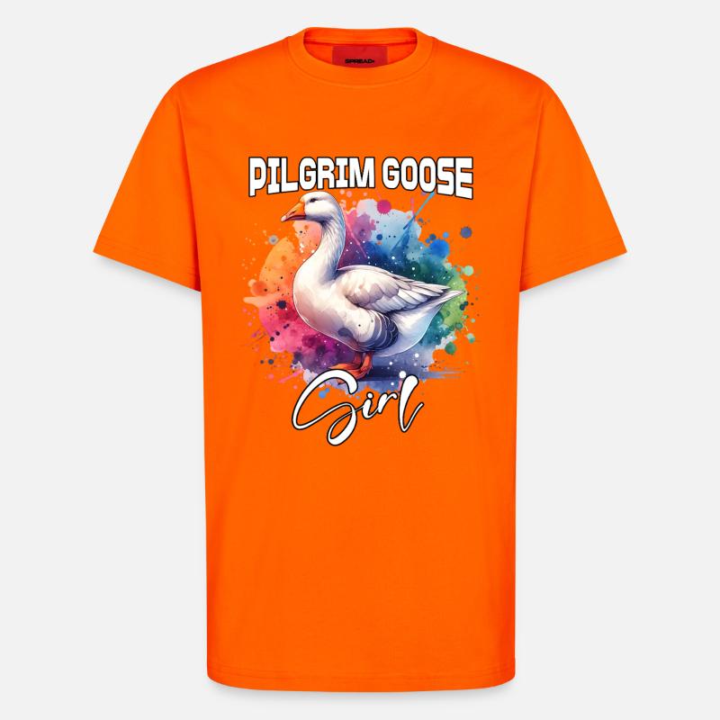 Pilgrim Goose Mädchen Pilgrim Gans - T-Shirt - made by SPREAD - SUNSET ORANGE