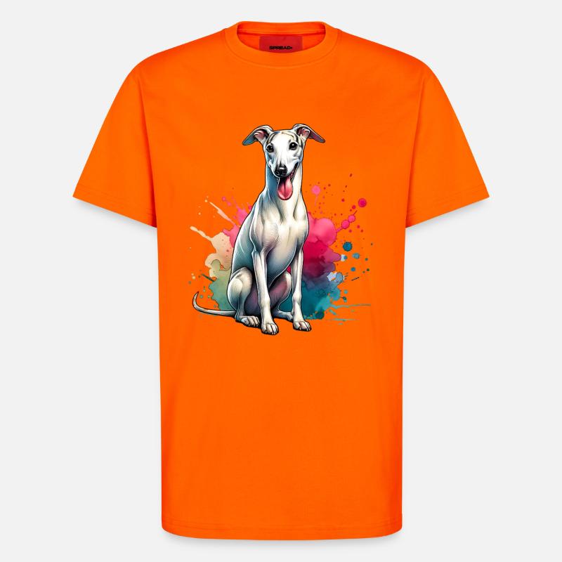 Windhund Geschenk - T-Shirt - made by SPREAD - SUNSET ORANGE