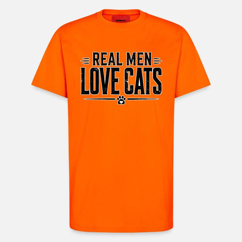 Echte Männer Lieben Katzen - T-Shirt - made by SPREAD - SUNSET ORANGE