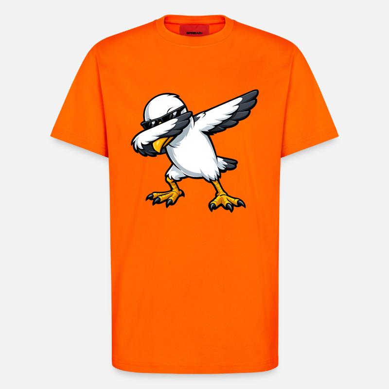 Dabbing Möwe - T-Shirt - made by SPREAD - SUNSET ORANGE