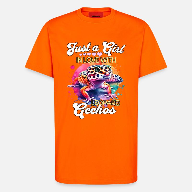 Mädchen Leopardgecko - T-Shirt - made by SPREAD - SUNSET ORANGE