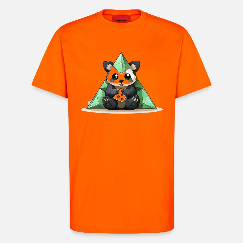 Pyramide de Cristal de Panda - T-shirt bio décontracté fabriqué en UE - SUNSET ORANGE